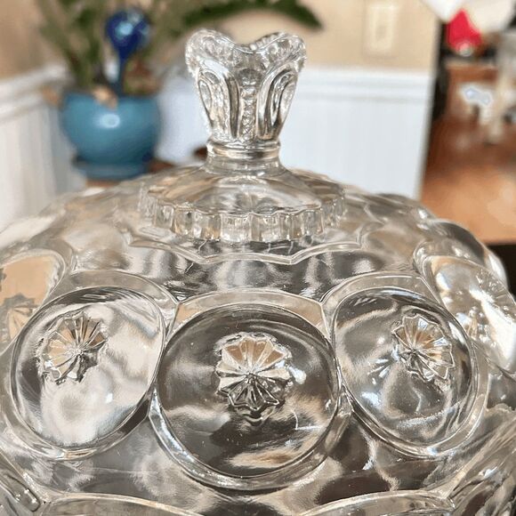 Vintage L.E. Smith Mould Weishar Glass Crystal Moon and Star Ex-Large Short Cand - Picture 3 of 10